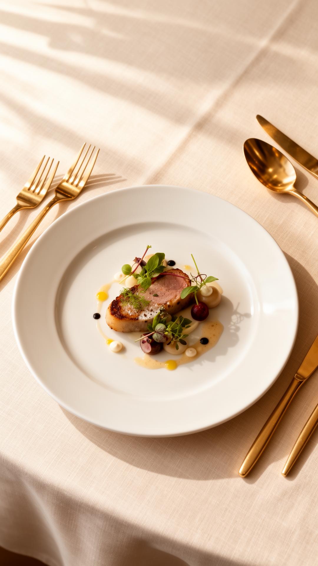 A course plated for a private dinner